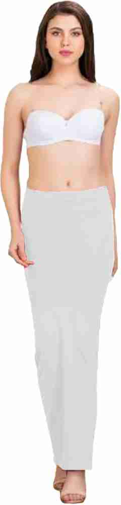 SCUBE DESIGNS Pleated Saree Shapewear Silhoutte White (S) Lycra