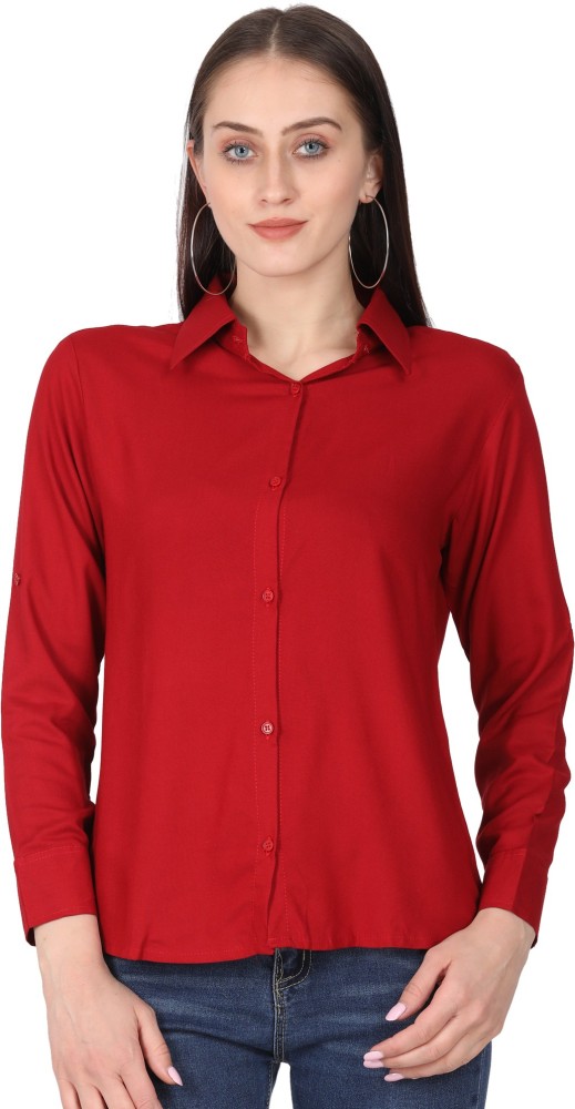 LATA S Women Solid Casual Red Shirt Buy LATA S Women Solid Casual Red Shirt Online at Best Prices in India Flipkart