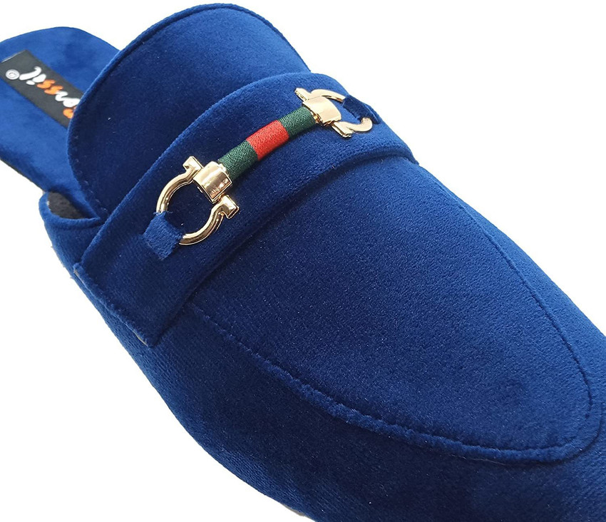 FORSSIL FORSSIL Velvet Casual Slipper Half Mule Open Back Moccasin