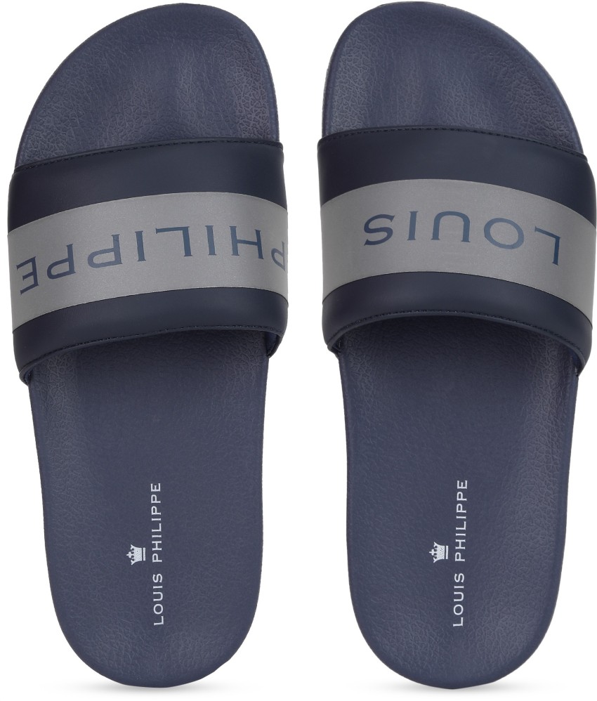 Navy blue mens online slides