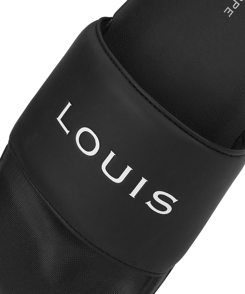 Buy Louis Philippe Men Black & White Brand Logo Printed Sliders - Flip  Flops for Men 14267316