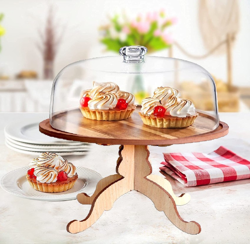 Buy Vague Acrylic Round Cake Stand white Cover 30 cm Online - Shop Home &  Garden on Carrefour UAE