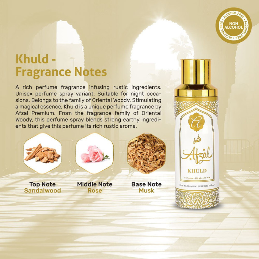 AFZAL Premium Non Alcoholic Khuld Deodorant Perfume Body Spray