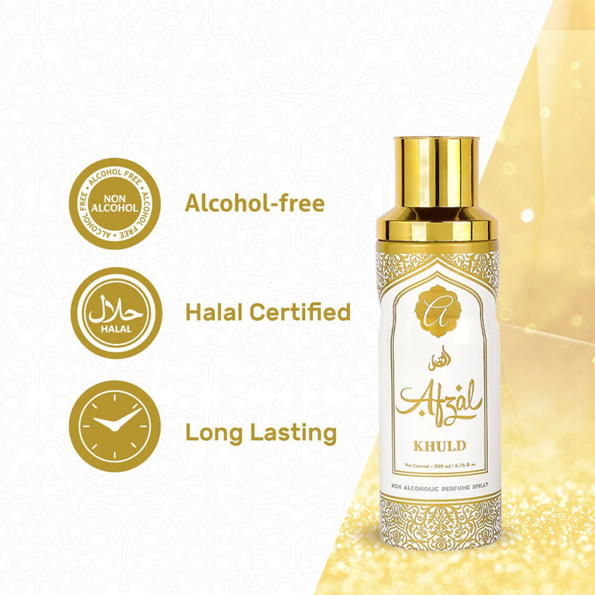 AFZAL Premium Non Alcoholic Khuld Deodorant Perfume Body Spray For Men Women