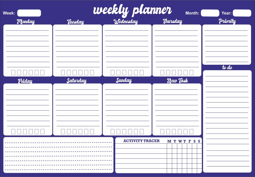 Vivid Print Weekly A4 Planner Rule 60 Pages Price in India - Buy Vivid  Print Weekly A4 Planner Rule 60 Pages online at