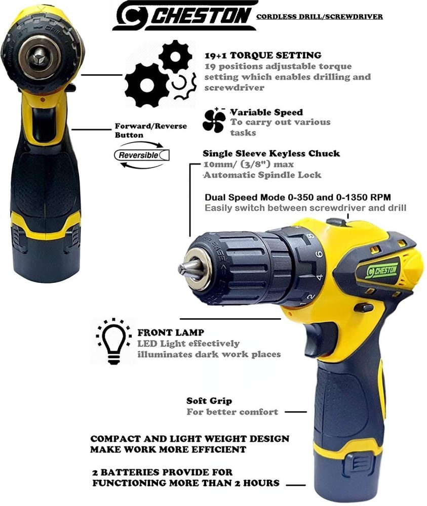 CHESTON Kit 24pc with Drill Bits Other Accessories 18 1 Torque