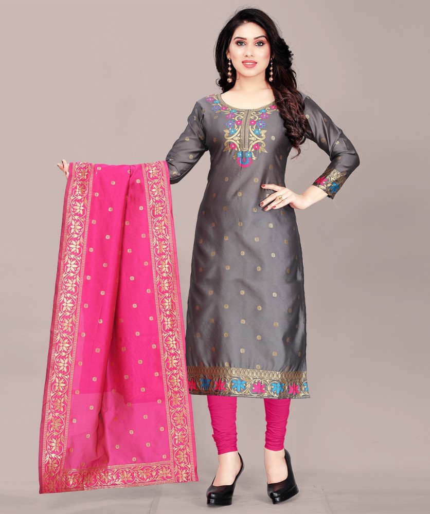 Being Banarasi Jacquard Embellished Self Design Kurta Churidar