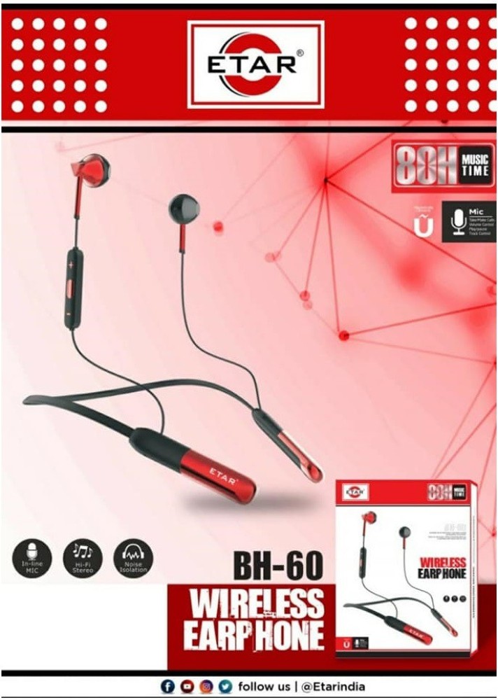 ETAR BH 60 HIGH CHARGE LEVEL BLUETOOTH HEADSET Bluetooth Headset