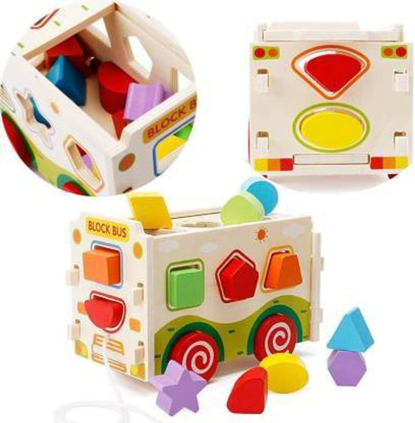 Wooden bus shape sorter hotsell