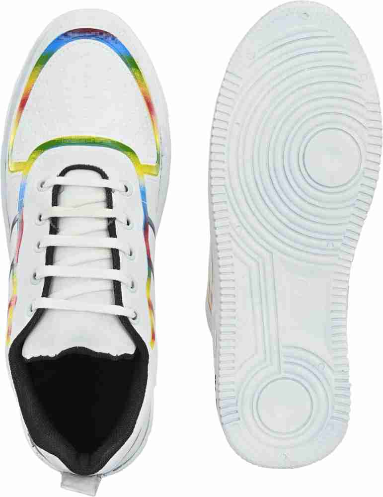 Nike Men's Custom Air Force 1 Rainbow Tie Dye Splatter Shoes Sneakers