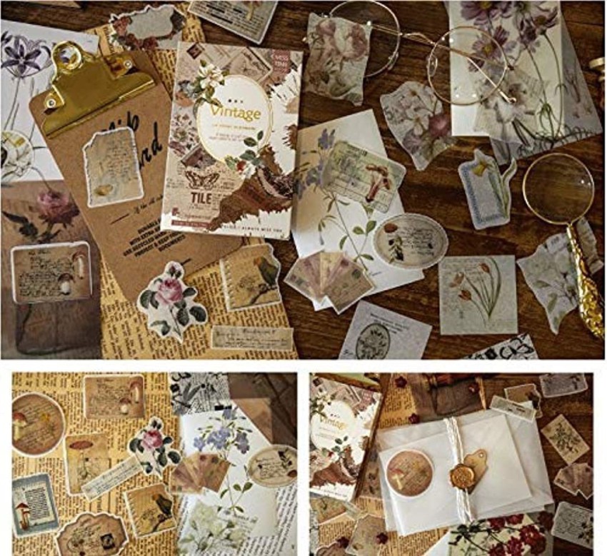 How to make Journal Vintage stickers book _ DIY journal deco stickers 