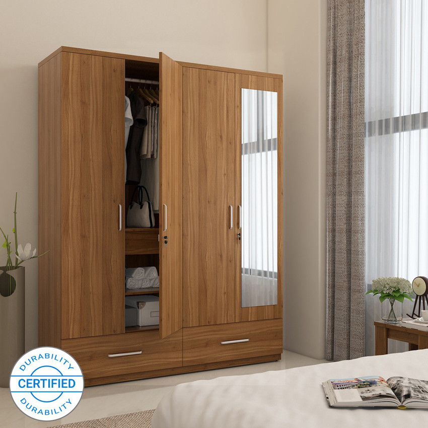 Spacewood classy engineered wood store 4 door wardrobe
