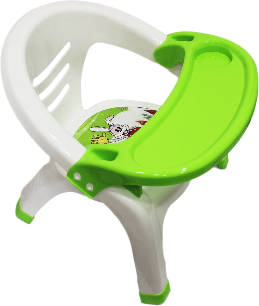 Plastic chair shop with feeding tray