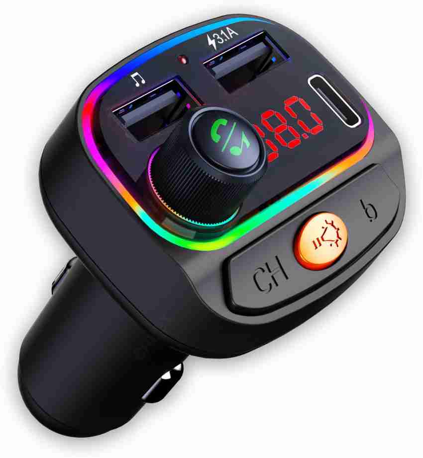 Crust v5.0 Car Bluetooth Device with FM Transmitter, Car Charger