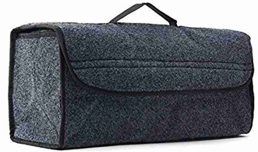 House of Quirk Car Trunk Organizers Large Anti Slip Car Trunk Compartment  Boot Storage Organizer Utility Tool Bag (Brown) (Felt)
