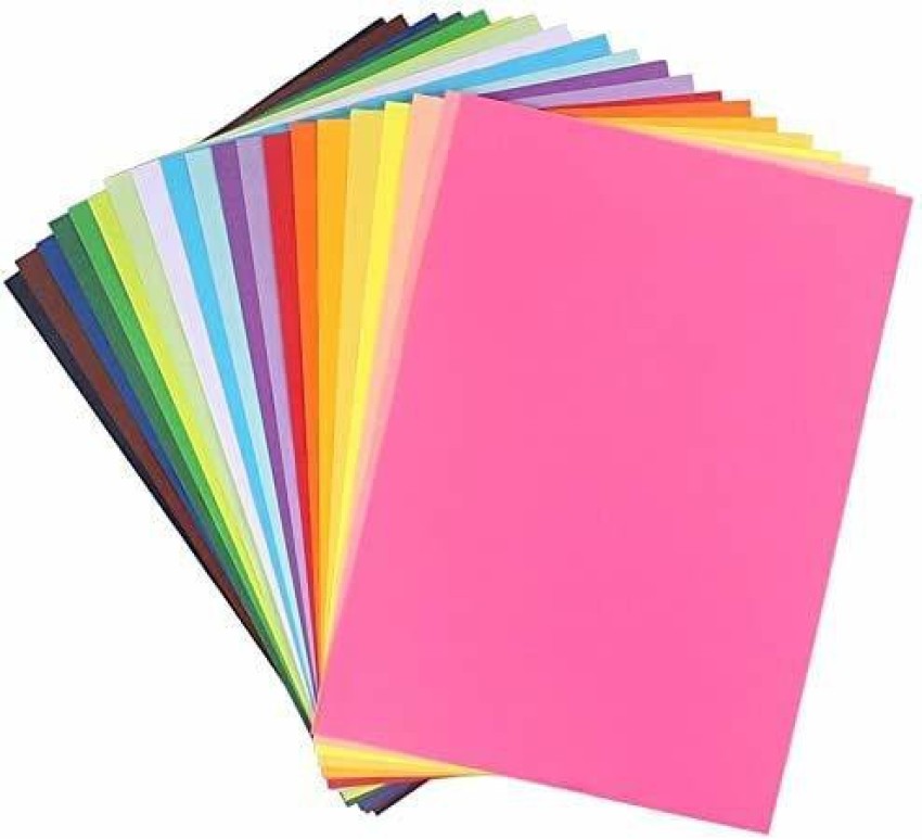 Eclet A4 50 sheet (5 Colors x 10 Sheets Each Colour) Color  Paper P remium Neon Colours for Art & Craft Work. (50 Sheets) A4 90 gsm Coloured  Paper - Coloured Paper