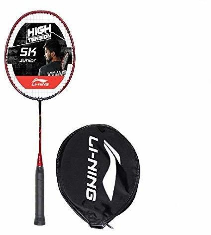 LI-NING SK Junior 75 with Free Head Cover Black, Red Strung Badminton Racquet
