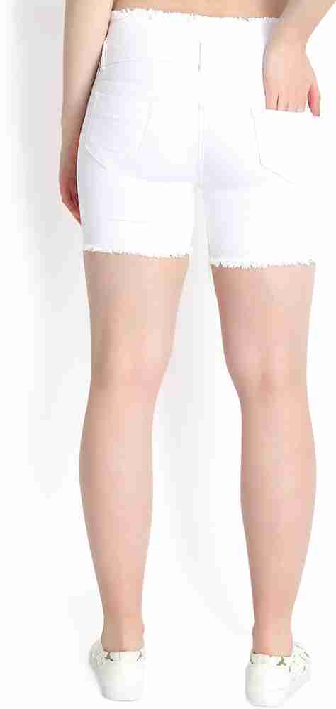 Perfect Outlet Solid Women Denim White Denim Shorts Buy Perfect