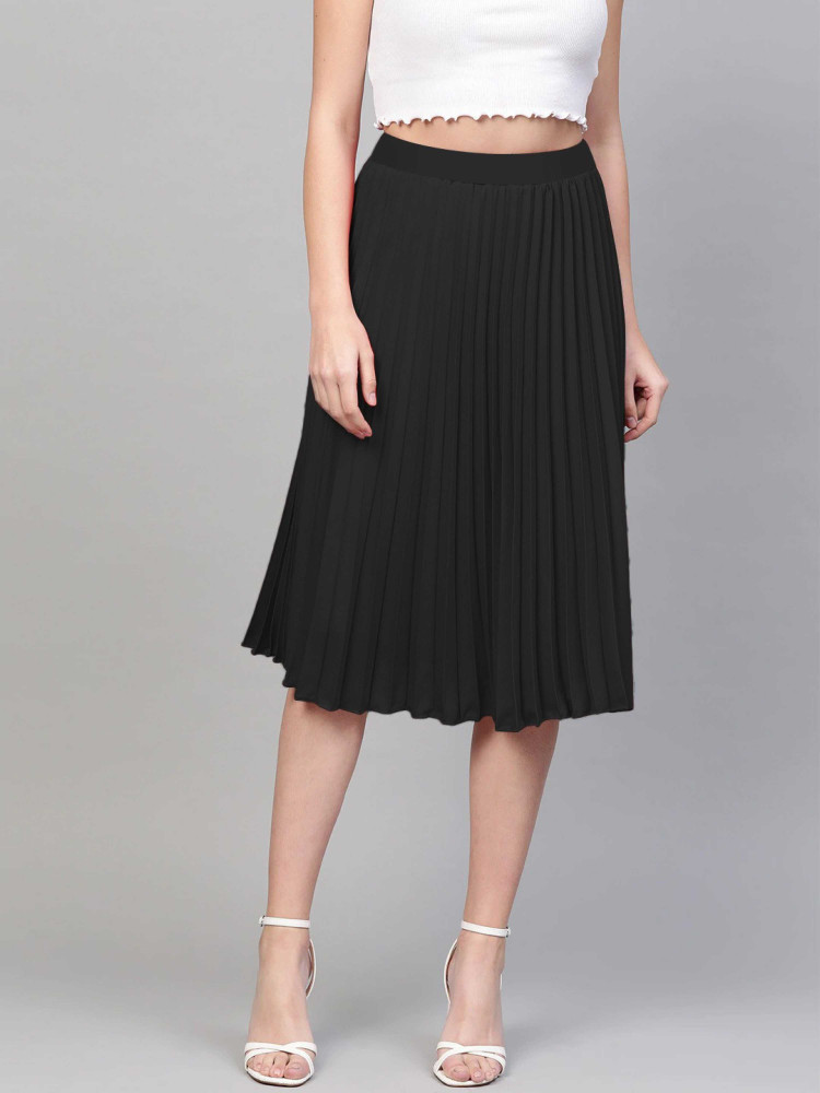 Black pleated hotsell midi skirt 30