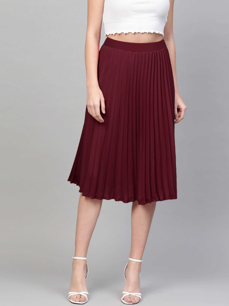 Maroon shop skirt pleated