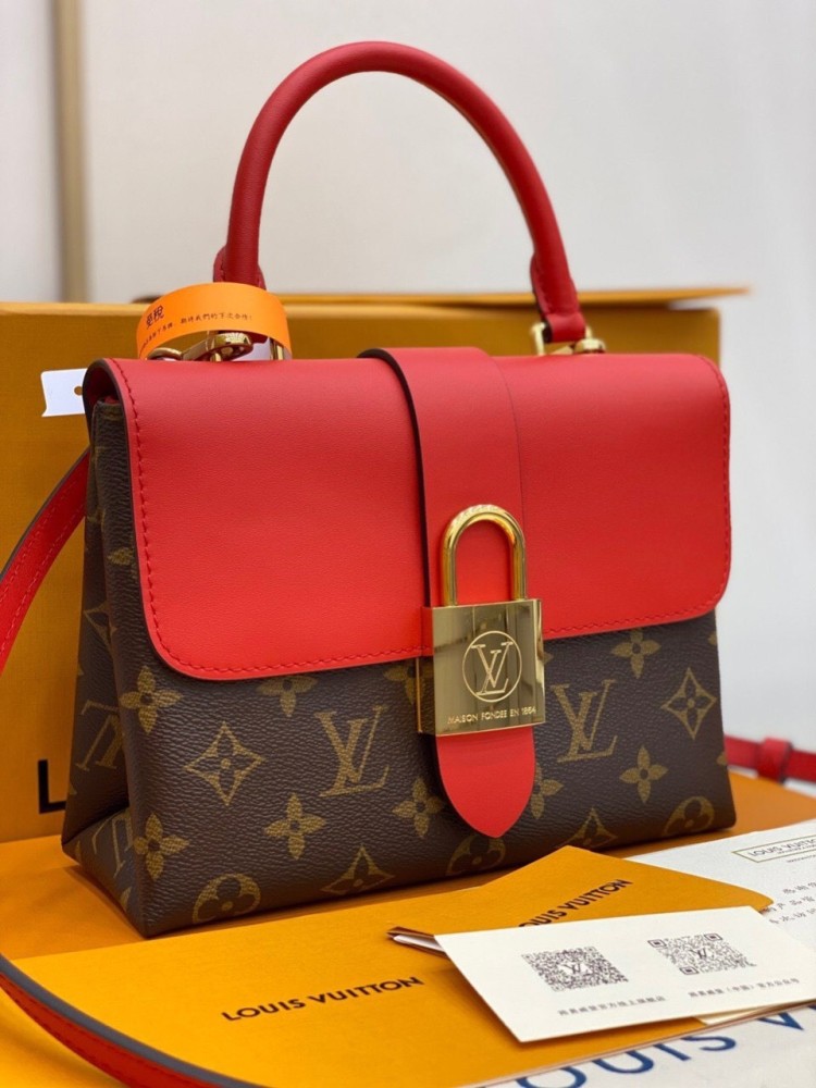 LV Red Sling Bag LOCKY BB Poppy - Price in India