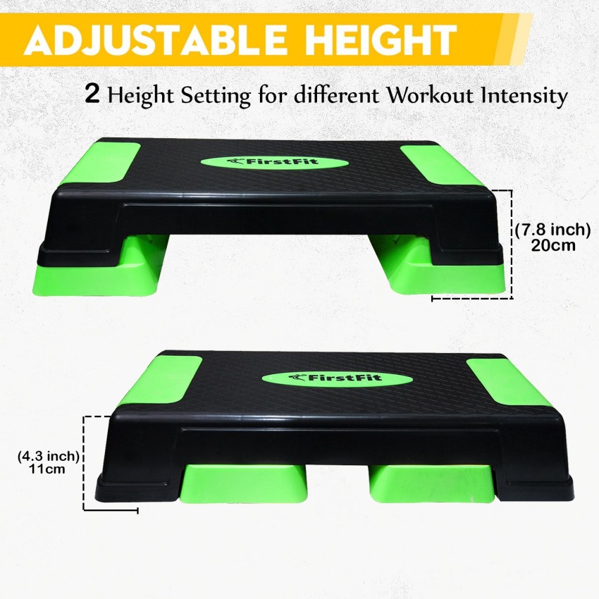 Buy  Basics ABS Aerobic Exercise Step Platform with Height  Adjustment, Black Online at Low Prices in India 