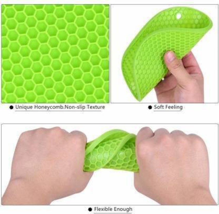 Flexible Non Slip Silicone Hot Pot Holders Table Heat Resistant Pad round  4pc