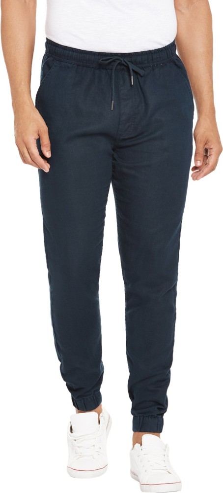 Urban Ranger by Pantaloons Sky Blue Cotton Slim Fit Jogger Pants