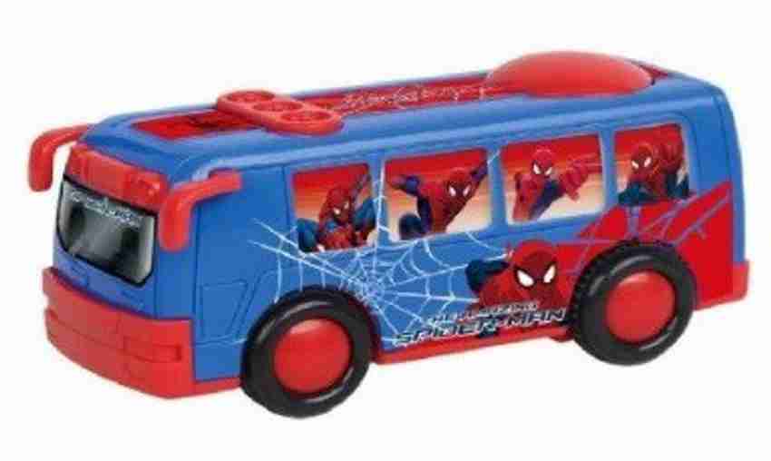 WONDER CREATURES Spider Man Bus Toy Vehicle Pull Along Toys For Kid Toodler Boys And Girls Spider Man Bus Toy Vehicle Pull Along Toys For Kid Toodler Boys And Girls