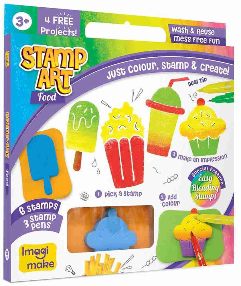 Imagimake Stamp Art-Food Coloring and Stamping Set, Child Age