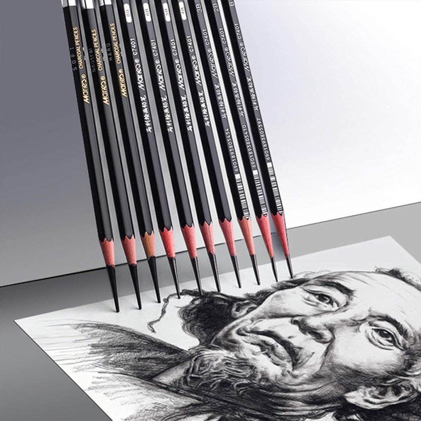 Corslet 12 Pcs Charcoal Pencils for Drawing, Graphite  Sketching Pencils Kit, Pencil Set - Art Pencil