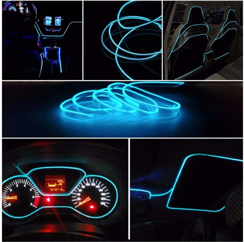 EliteAuto Premium Ambient Light BLUE 5 Meter EL Wire Car Interior Light  Ambient Neon Light , Strip