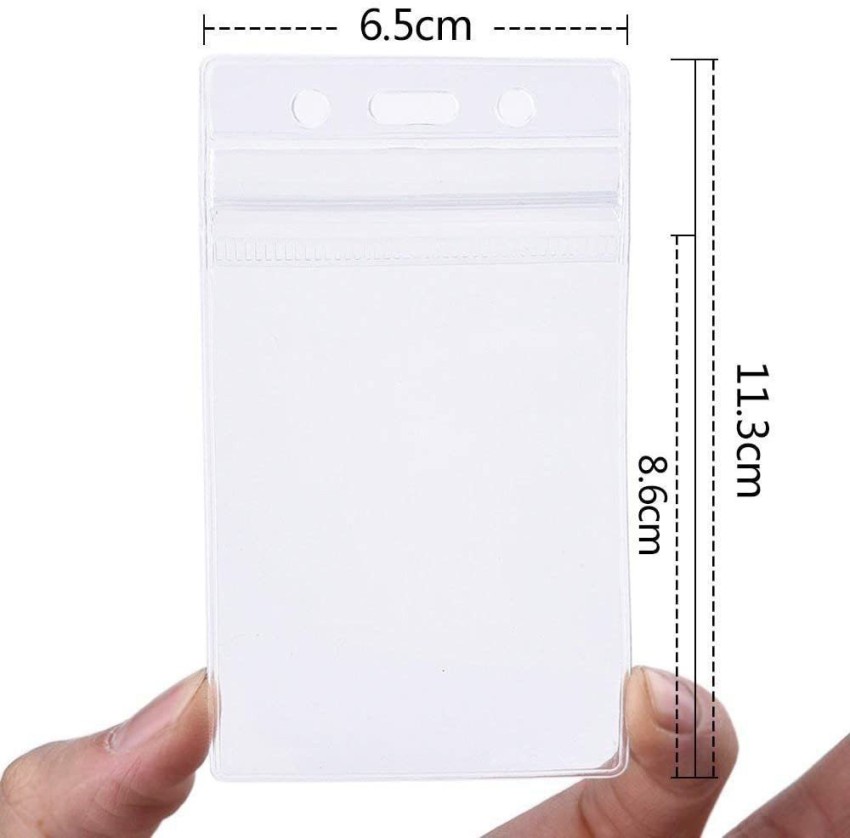 5pcs Transparent Pvc Vertical Plastic Card Holder, Waterproof Id