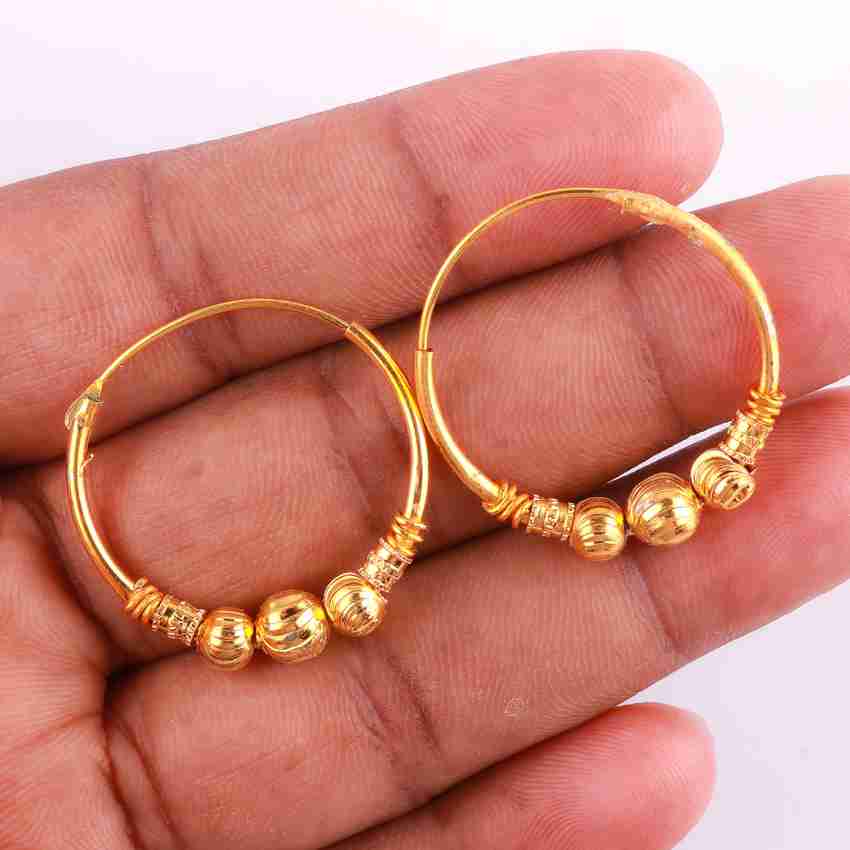 Flipkart Buy Matrashakti Special Gold Plated Alloy Big Round 3 ball Hoop Earrings for Women DN.011 Alloy Hoop Earring Online at Best Prices in India