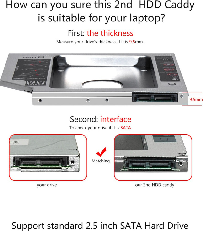 Ssd optical drive caddy top
