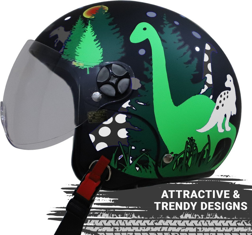 Green dinosaur helmet store