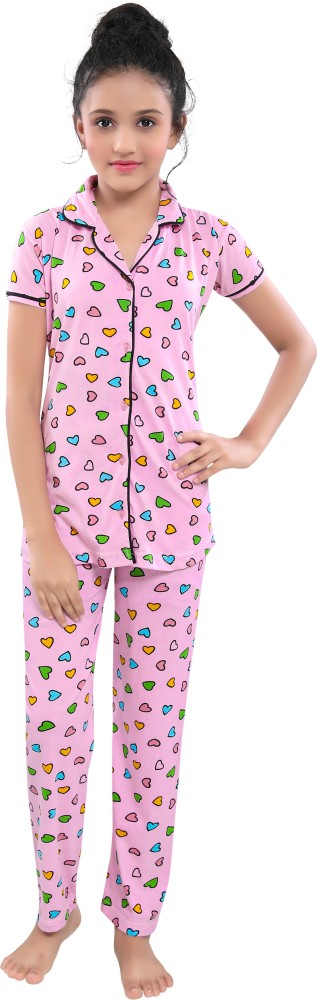 TUCUTE Kids Nightwear Girls Printed Fleece Blend Price in India