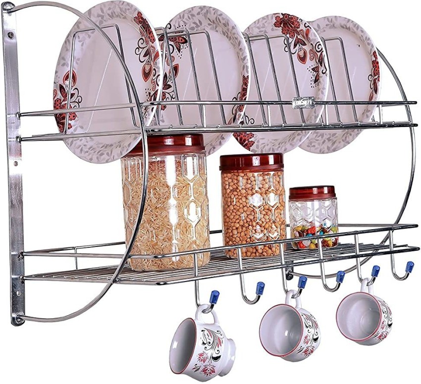 Silver DIGNITY stainless steel wall mounted dish rack