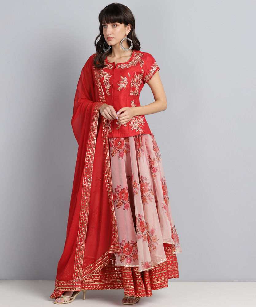 BIBA Embroidered Stitched Lehenga Choli Buy BIBA Embroidered