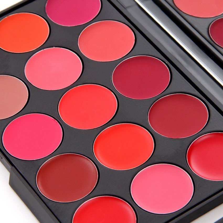 Miss Rose Professional Make-up 15 Colors Creamy Matte Lipstick Palette