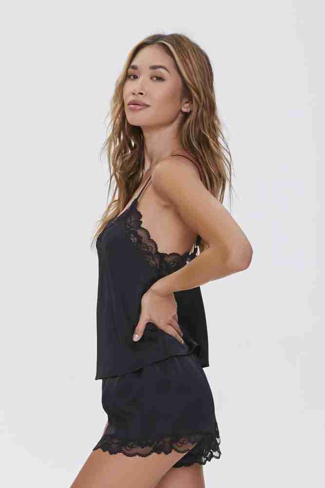 FOREVER 21 Women Solid Black Night Suit Set Price in India Buy FOREVER 21 Women Solid Black Night Suit Set at Flipkart Night Suit Set