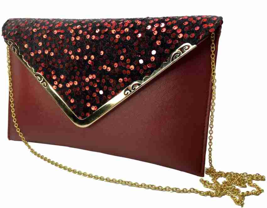 Big red shop clutch bag