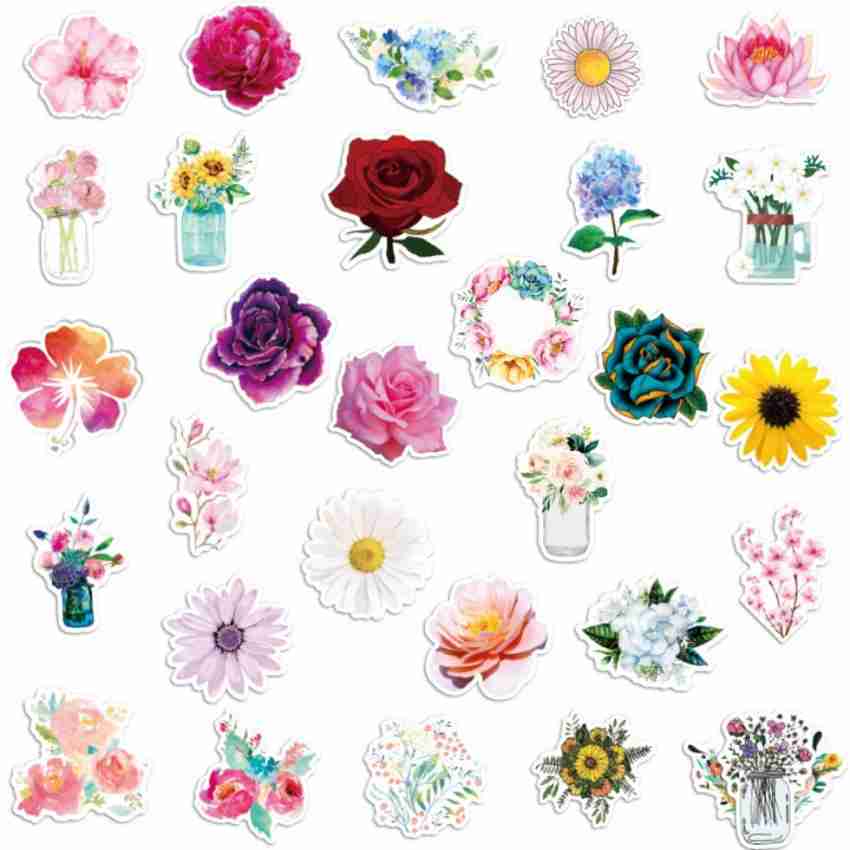 Botanical Sticker, Flower Sticker, Flower Bouquet Sticker, Waterproof  Sticker, Water Bottle Sticker, Laptop Sticker, Waterbottle Decal 