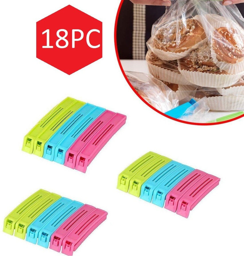 18 Pc Plastic Food Snack Bag Pouch Clip Sealer for Keeping Food