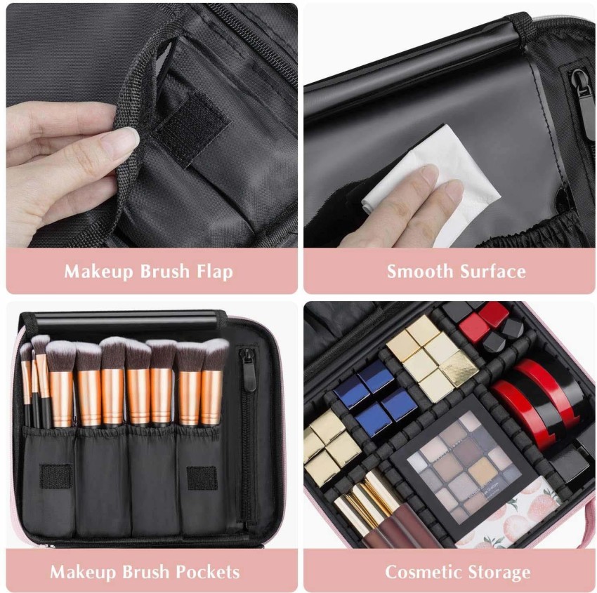 Relavel Extra Large Makeup Bag, Makeup Case Professional Makeup Artist Kit Train  Case Travel Cosmetic Bag Brush Organizer, Waterproof Leather Material, with  Adjustable Shoulder Straps and Dividers Black Extra Large