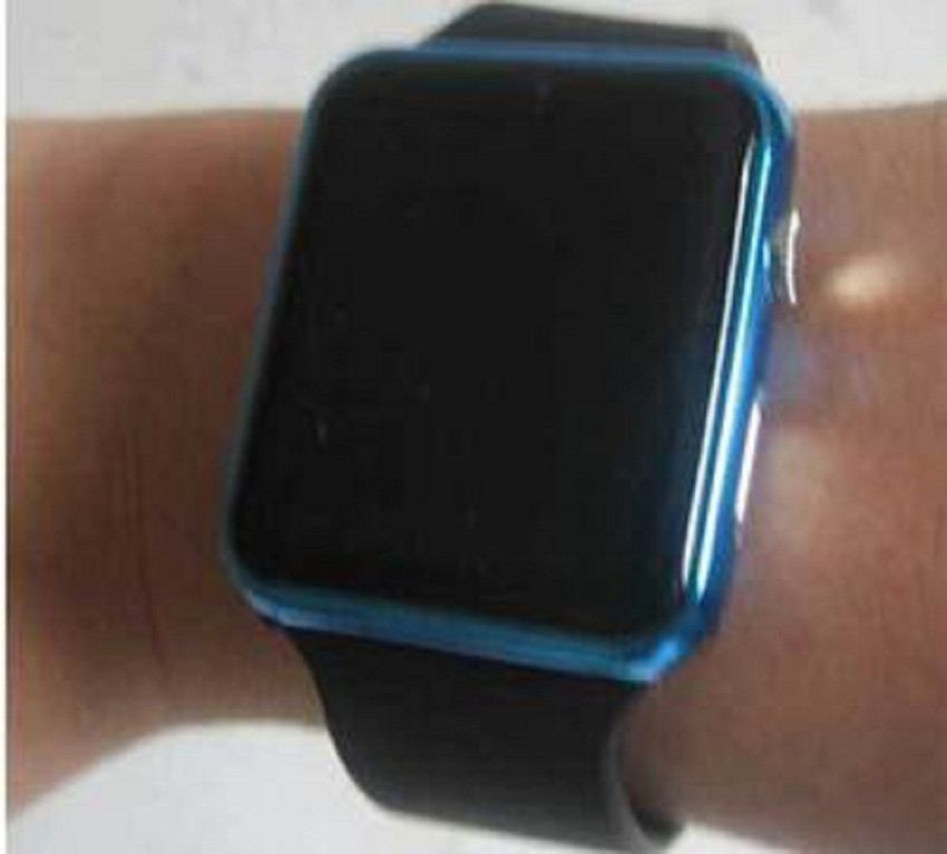 Square mirror face 2024 silicone band digital watch