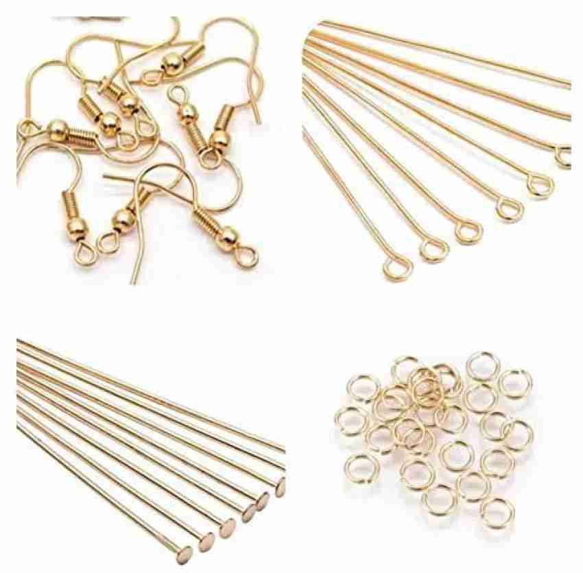 BestUBuy Jewelry Making Gold Pack Of Head pins , Eye pins , Jump Rings ,  Ear Hook Clasps - Jewelry Making Gold Pack Of Head pins , Eye pins , Jump  Rings 