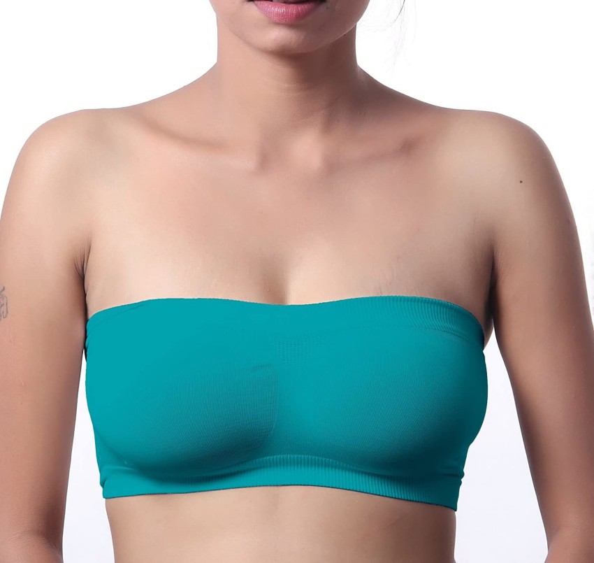 Buy Womens Bandeau Bra Stress Wireless Removable Soft Pads Stretchy Tube  Top Off Shoulder Bra Assorted Size1/2/3 Pack Online at desertcartINDIA