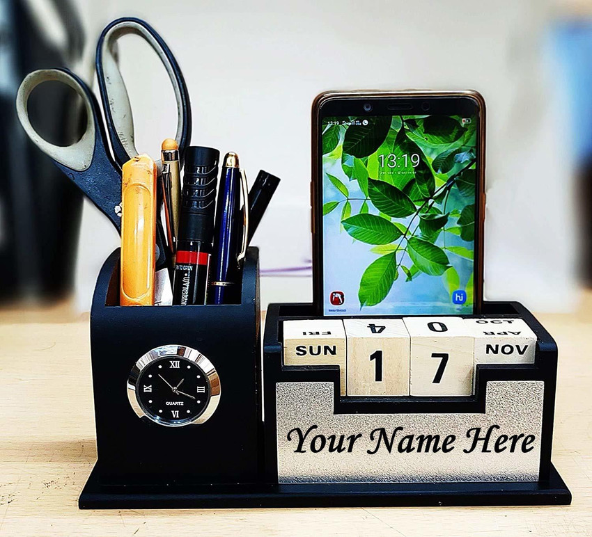 Table pen stand with watch deals
