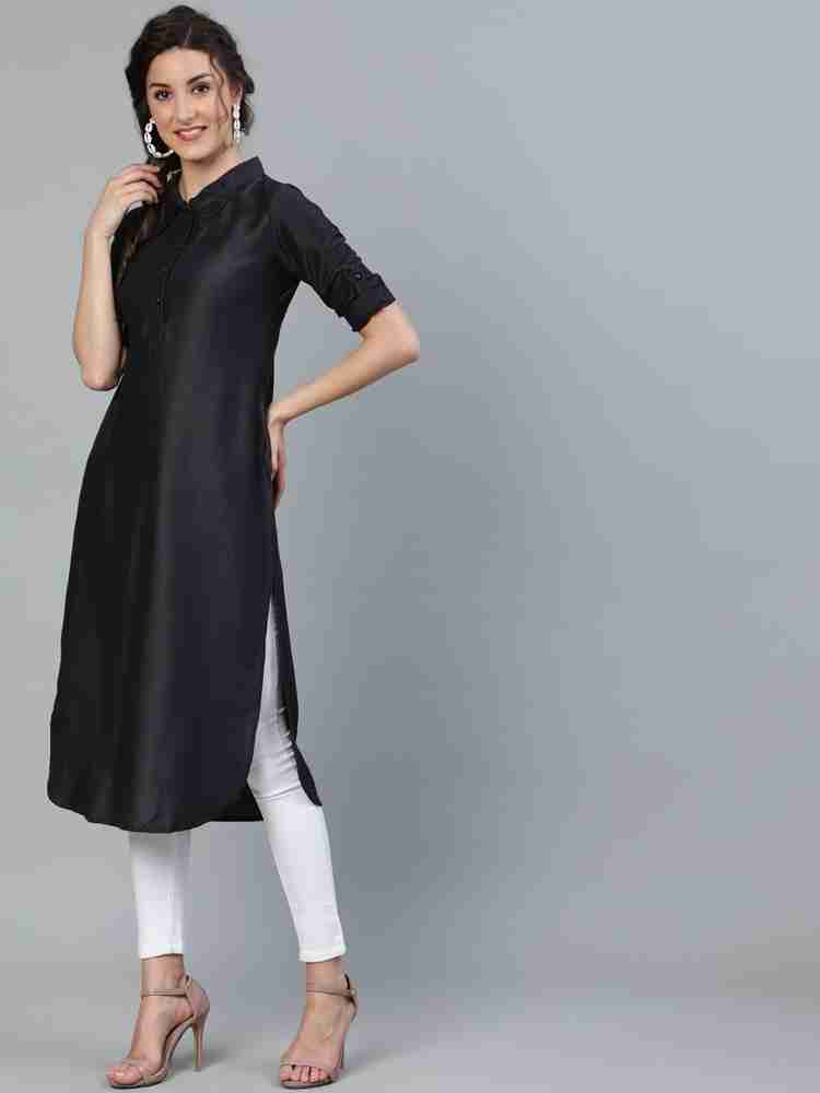 Aks women's self design straight kurta discount